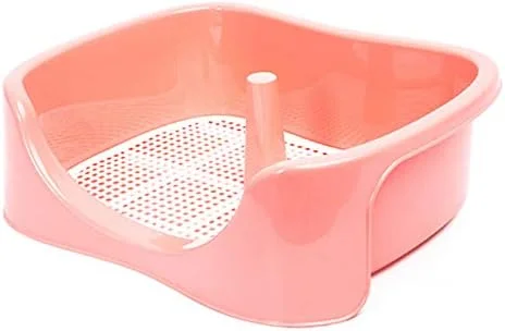 توالت سگ رویال، توالت سگ داخلی توالت سگ بیرونی نگهدارنده حیوانات خانگی سینی آموزش ادرار توله سگ با محافظ ستون ادرار دیوار شبیه سازی (صورتی)