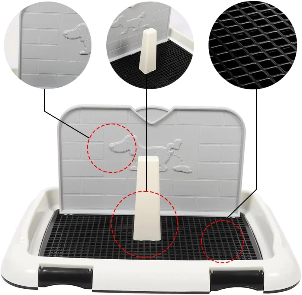 سینی توالت سگ TOMVAES، توالت حیوانات خانگی مشکی با دیوار محافظ، پد آموزش ادرار توله سگ در داخل خانه، نگهدارنده پد ادرار سگ های کوچک، زیرانداز توالت گربه، جعبه بستر بچه گربه، آموزش دهنده ادرار حیوانات خانگی، 34 * 47 * 4.5 سانتی متر