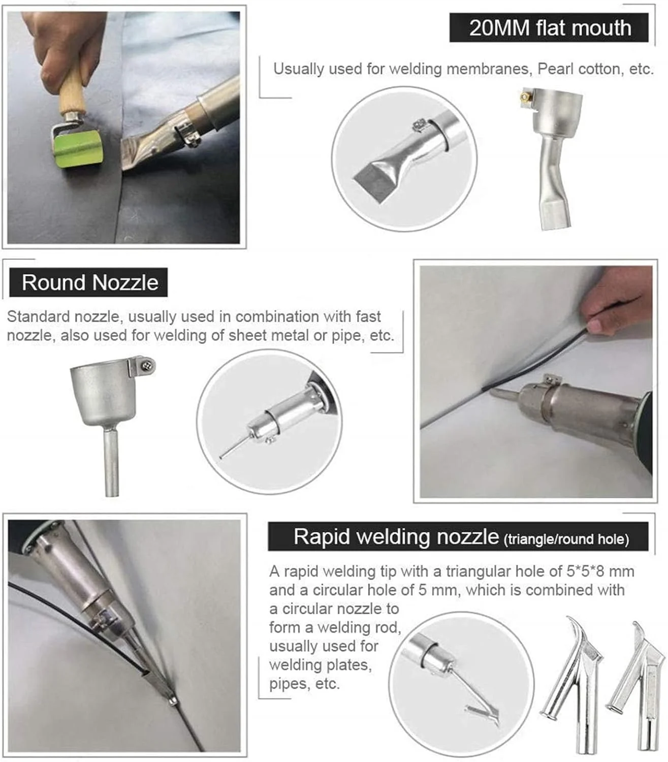 دستگاه جوش پلاستیک بادی گرم XELDEC، جوشکار پلاستیک دستی 1600 وات، ابزار کفپوش، کیت جوشکاری کفپوش