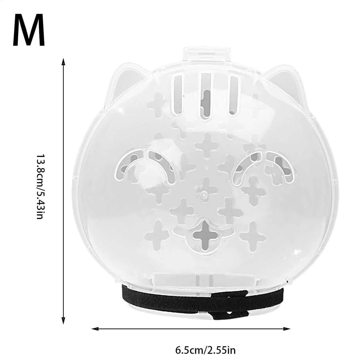 ماسک گربه، پوزه بند شفاف کلاه گربه ای 13.8 * 13.6 * 6.5 سانتی متر، پوزه بند شفاف مناسب برای گربه های با وزن 2.2 تا 4 کیلوگرم، میدان دید گسترده، ایمن و راحت، قابل تنفس و قابل حمل