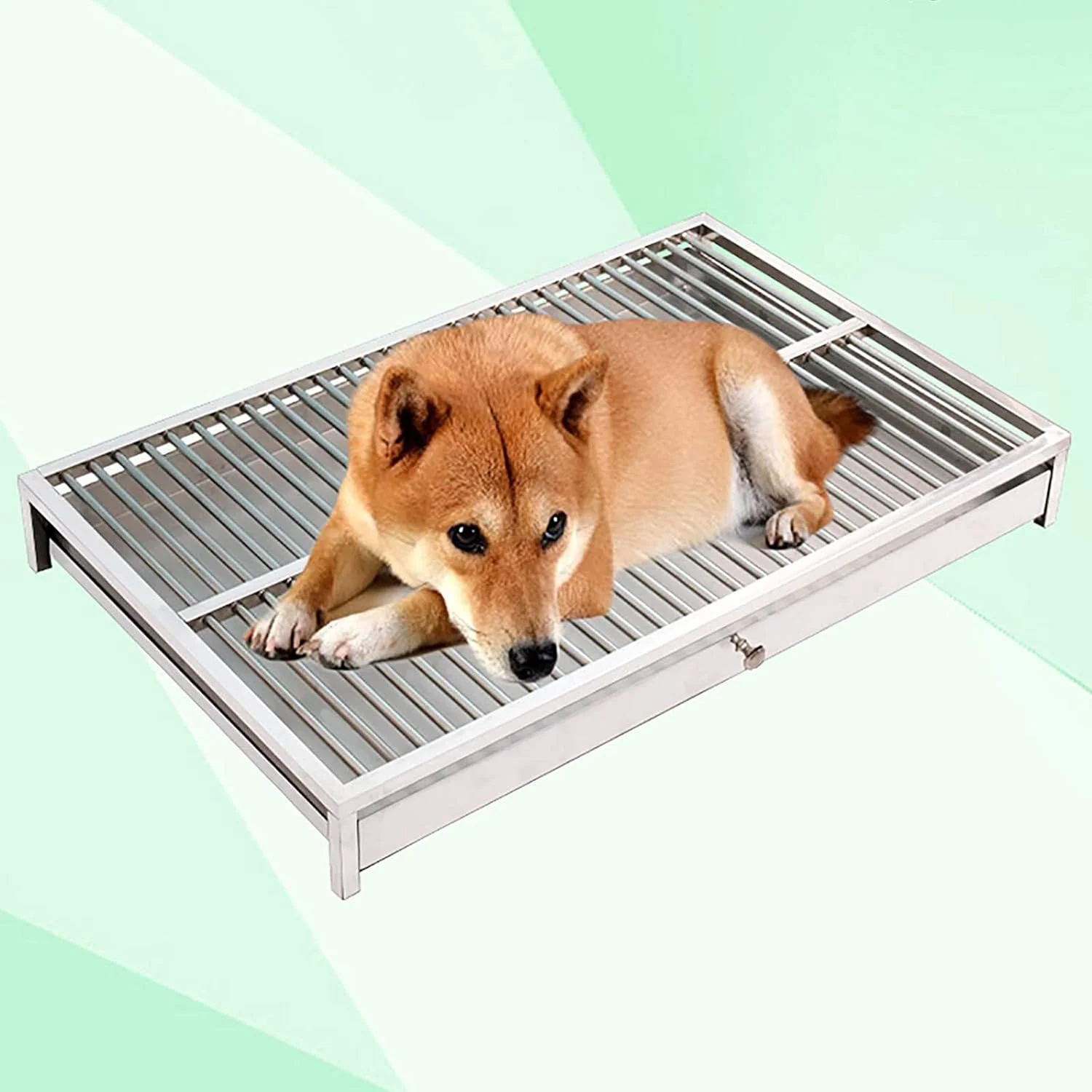 توالت حیوانات خانگی خانگی WANGPP، توالت آموزش حیوانات خانگی ضد لغزش داخلی، توالت حیوانات خانگی با طراحی توری با ظرفیت بزرگ، ضد لغزش، ضد خوردگی و ضد پاشش