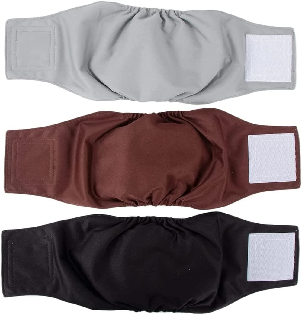 پوشک سگ نر قابل شستشو، پوشک سگ نر قابل استفاده مجدد، ضد آب قوی بدون نشتی، بند شکمی برای سگ های نر، راحت، بادوام و قابل تنظیم برای سگ های نر