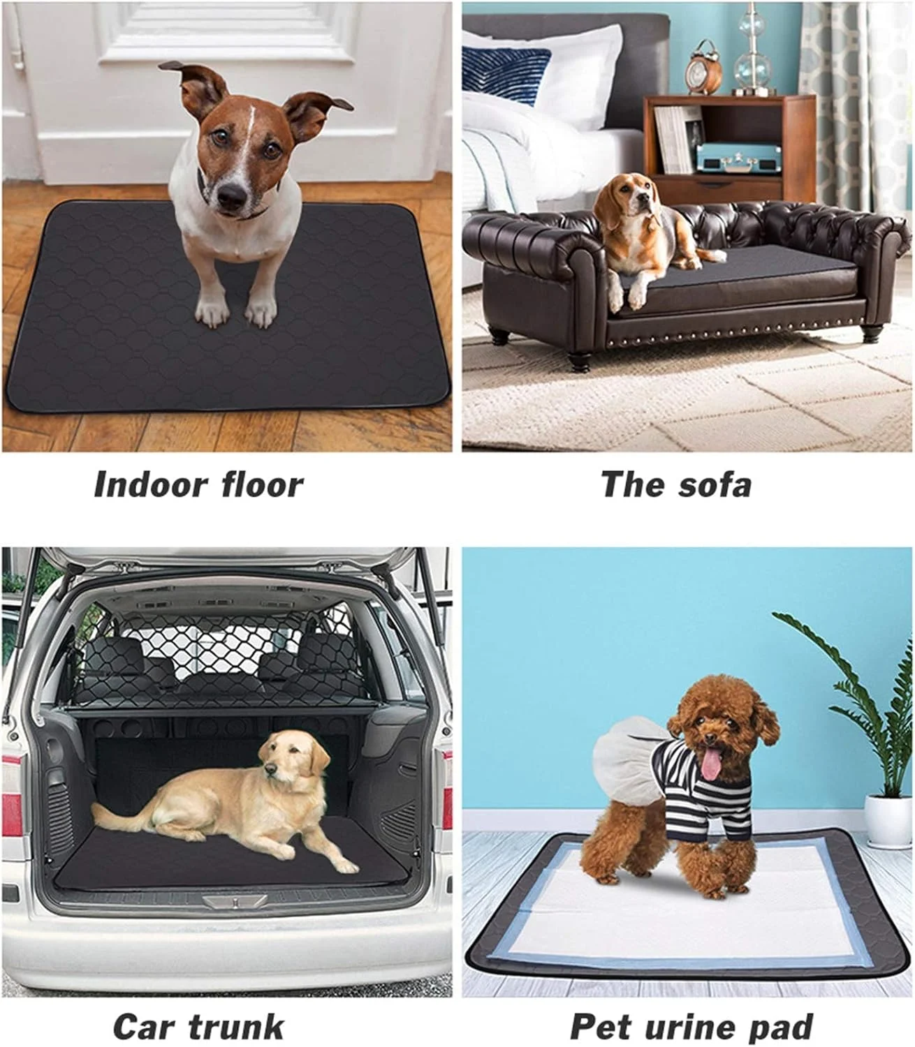 پد ادرار سگ قابل شستشو، پد زایمان قابل استفاده مجدد، تشک ضد آب سگ، پد آموزش ادرار توله سگ ضد لغزش برای سگ، گربه، خرگوش، سایز S