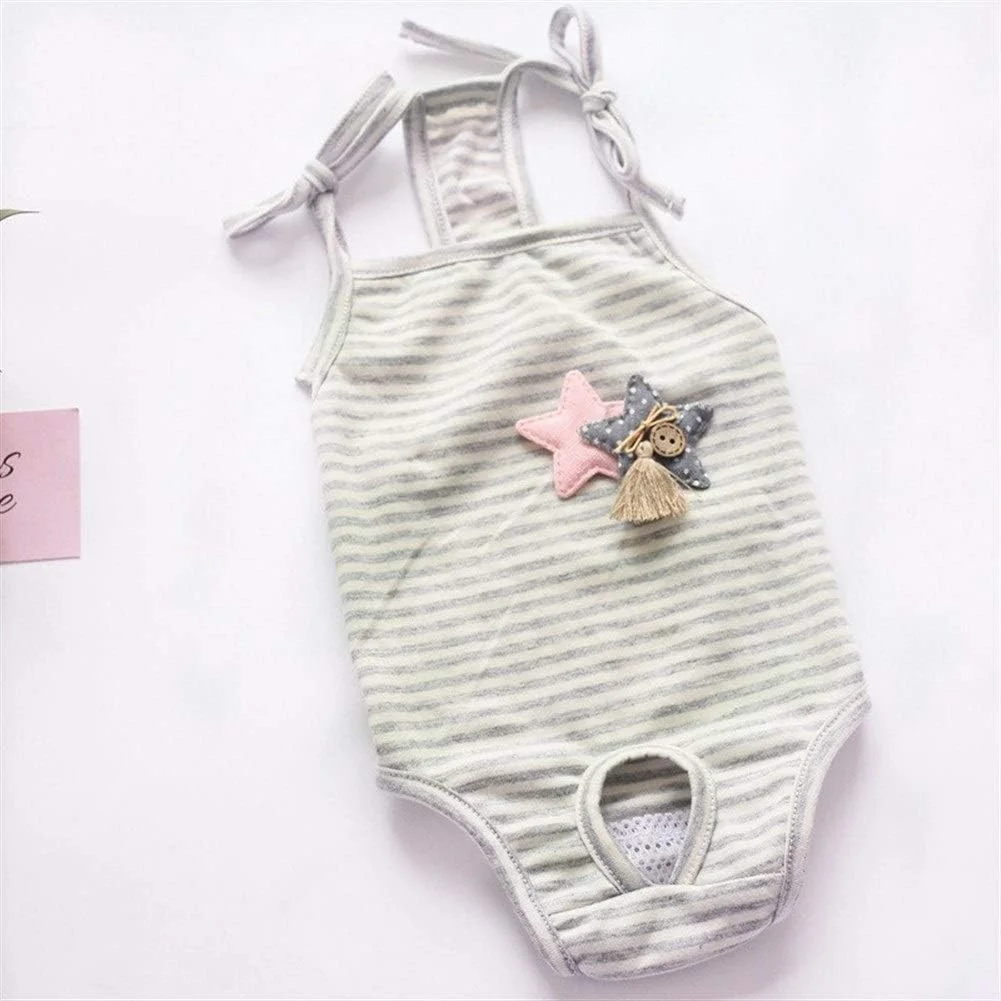 شلوار فیزیولوژیکی سگ راه راه Zhengpingpai، لباس خواب سرهمی گربه توله سگ، شورت بهداشتی، شورت زیرپوش پوشک سگ قابل شستشو (سایز: XL)