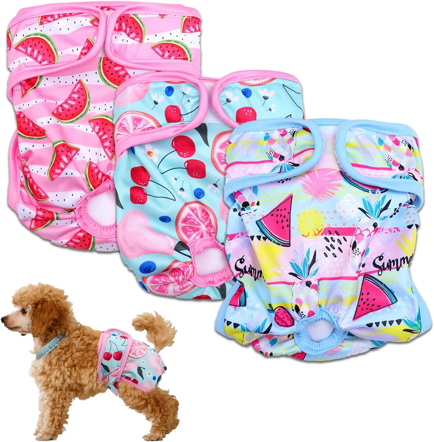 شورت بهداشتی سگ Zcbzbn، بسته 3 عددی شورت قاعدگی سگ، شورت ضد نشت برای سگ ها، شورت اسب بسیار جاذب و قابل تنظیم، شورت اسب قابل استفاده مجدد