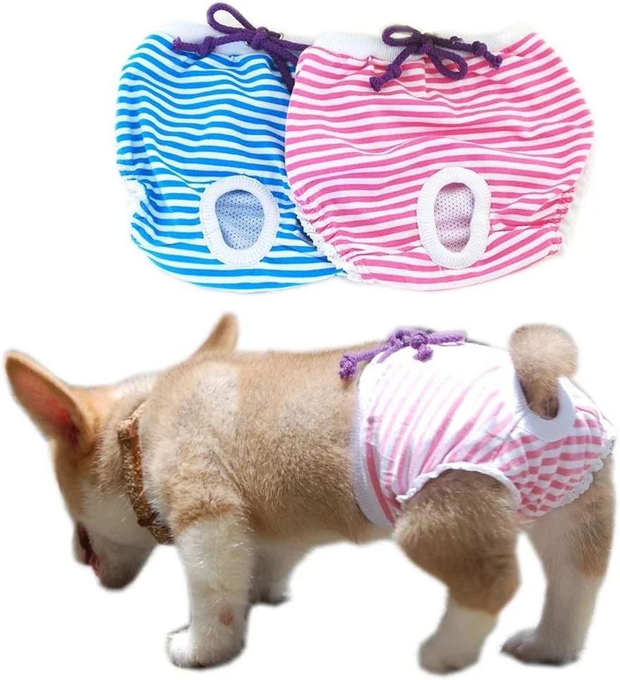 شورت بهداشتی سگ ماده ژنگ پینگ پای، شورت و پوشک سگ قابل شستشو برای دوران قاعدگی (رنگ: صورتی، سایز: S)