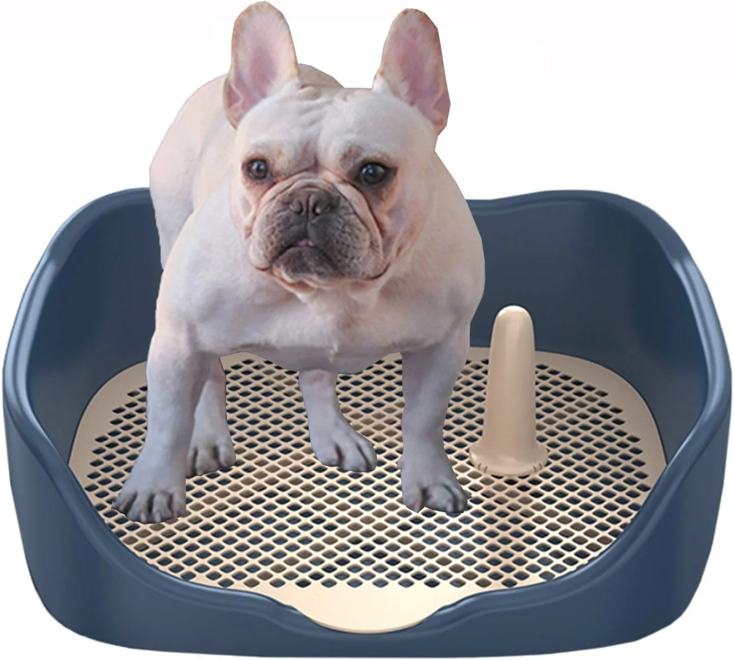 آموزش دستشویی توله سگ و سگ بالغ YXX با توری و میله جداشدنی، سینی توالت آموزشی حصاردار پلاستیکی قابل حمل برای گربه ها و سگ های کوچک تا بزرگ (رنگ: استایل-3، سایز: 45×38×16 سانتی متر)