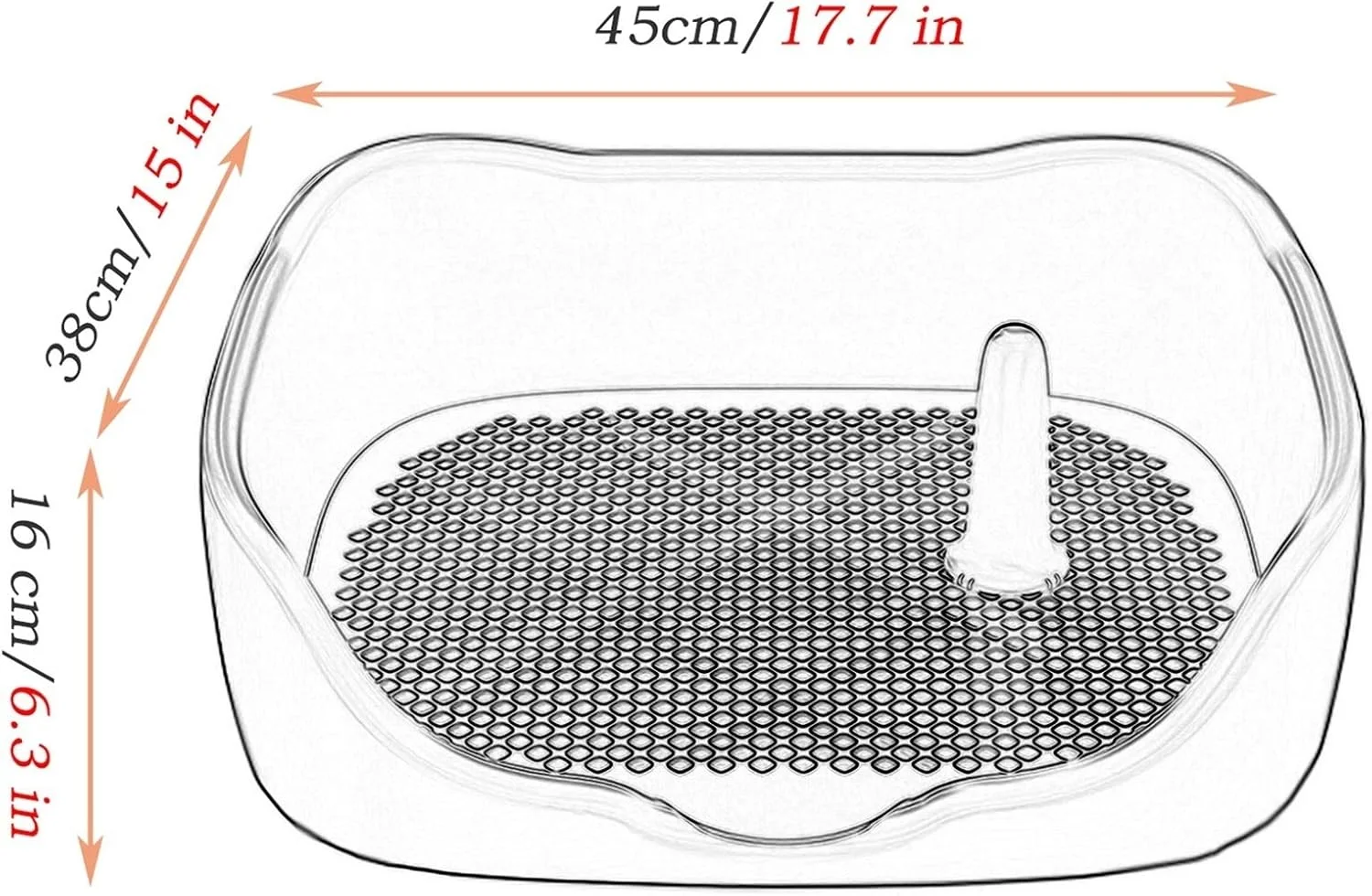 آموزش دستشویی توله سگ و سگ بالغ YXX با توری و میله جداشدنی، سینی توالت آموزشی حصاردار پلاستیکی قابل حمل برای گربه ها و سگ های کوچک تا بزرگ (رنگ: استایل-3، سایز: 45×38×16 سانتی متر)