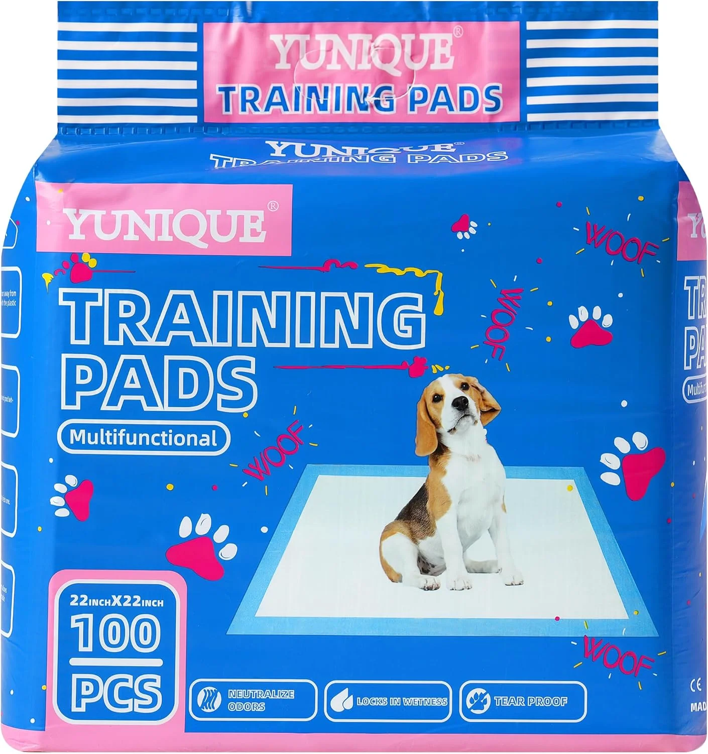 پدهای آموزشی سگ و گربه YUNIQUE سایز 22" x 22" در بسته 100 عددی