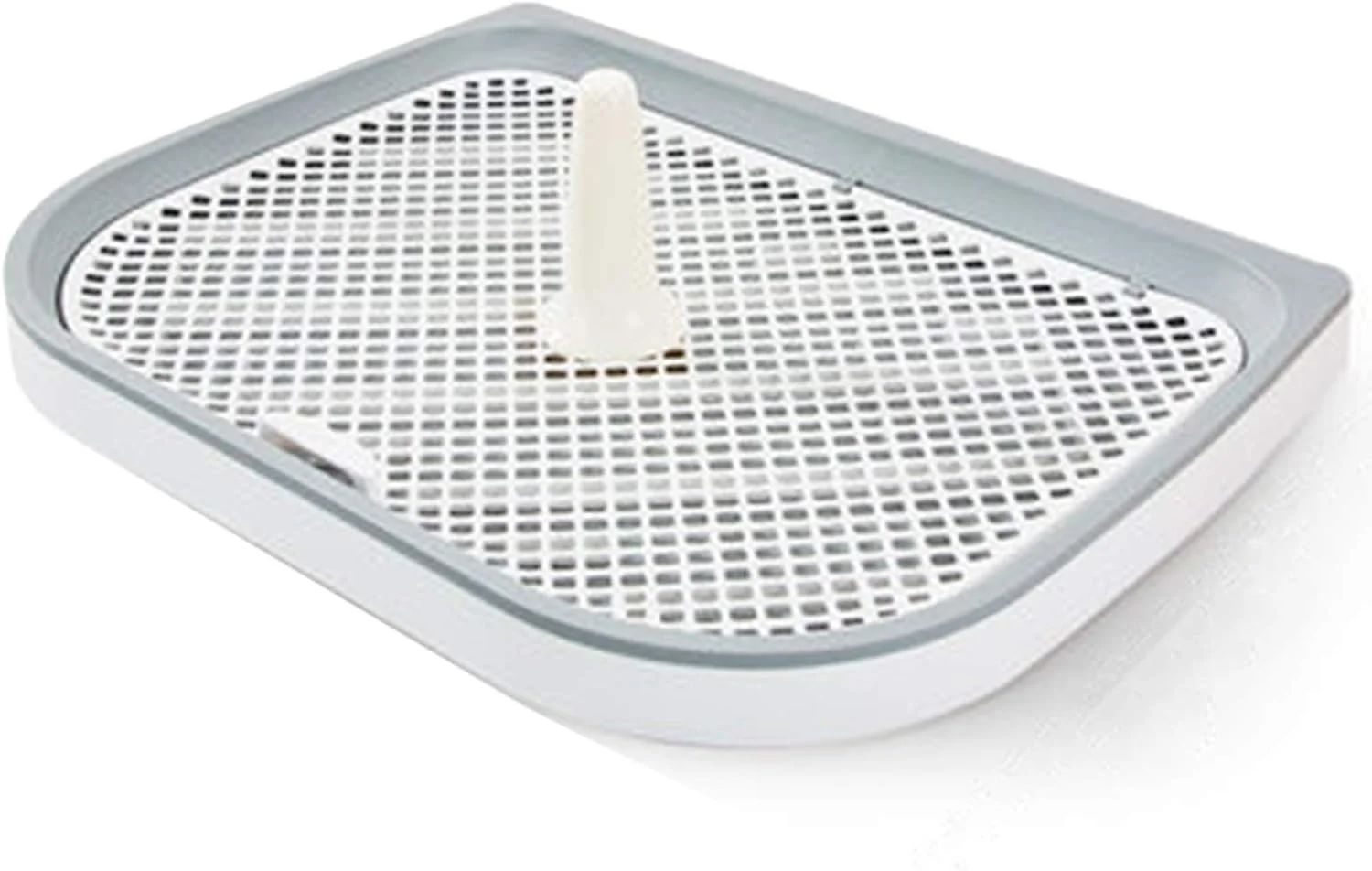 پد توالت سگ YXX با توری و میله جداشدنی برای سگ های نر، سینی آموزش توالت سگ در فضای داخلی و خارجی برای سگ ها و گربه های کوچک تا متوسط (رنگ: سفید، اندازه: 46×37.5×4.5 سانتی متر)