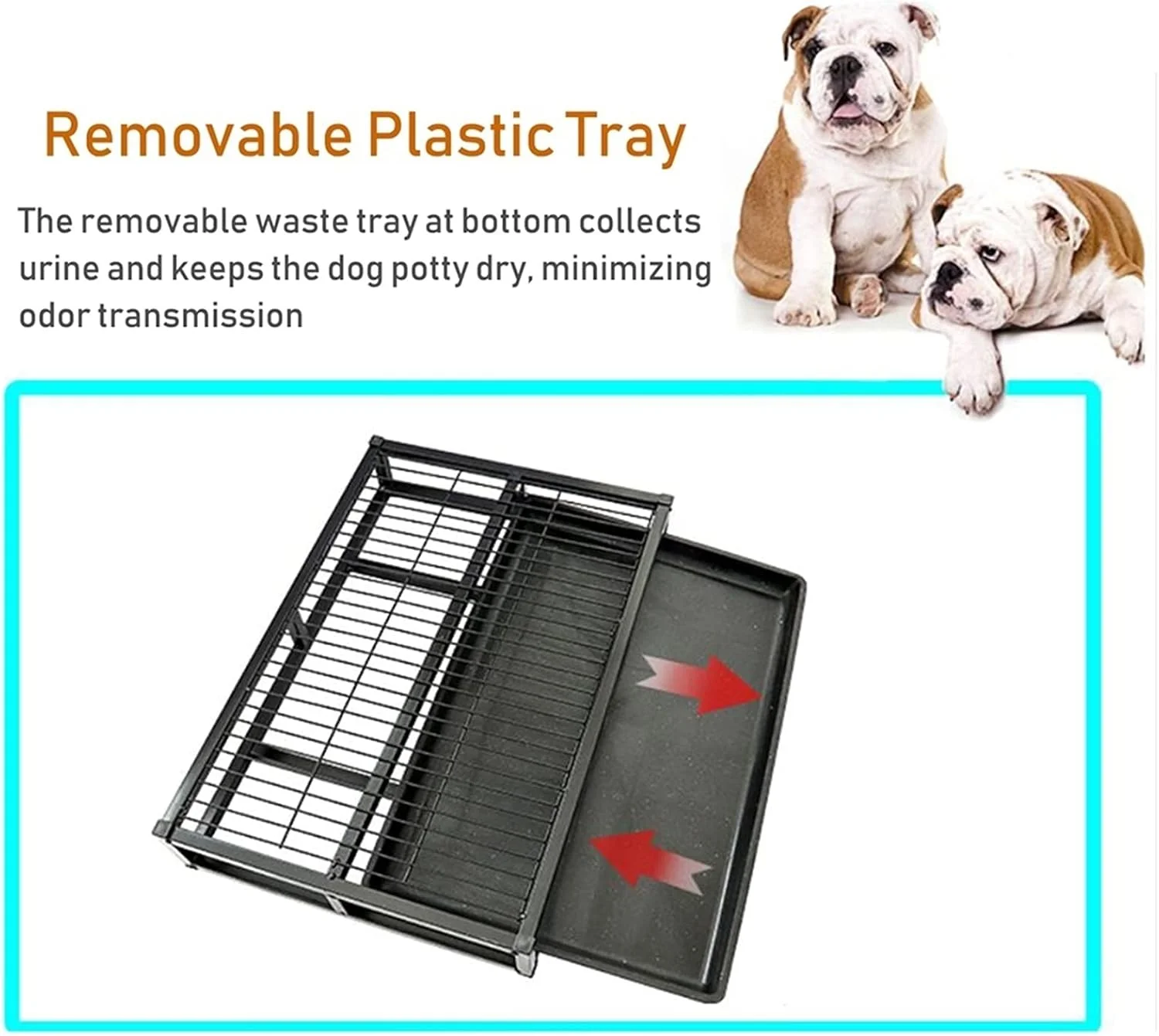 سینی آموزش توالت حیوانات خانگی YXX برای سگ ها و گربه های بزرگ - آموزش دهنده توالت توله سگ سبک و مقاوم برای قفس سگ و عرشه پاسیو بیرونی، تحمل وزن 5-30 کیلوگرم (اندازه: کوچک (52×35×9 سانتی متر))