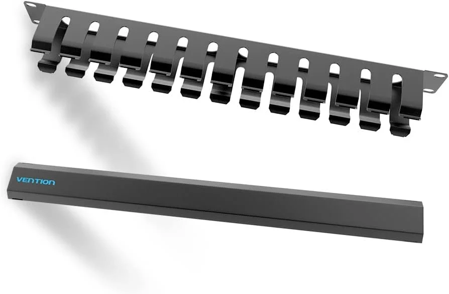 مدیریت کننده کابل شبکه اترنت VENTION مدل KHAB0 1U برای کابینت استاندارد 19 اینچی، فولاد نورد سرد و پوشش پودری (مدیریت کننده کابل 1U، 1 عدد)