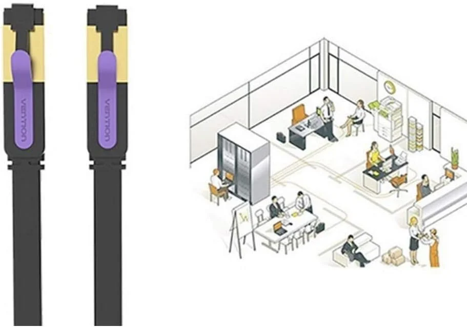 کابل شبکه گیگابیتی کامپیوتر Vention با شیلد محافظ، طول 1 متر