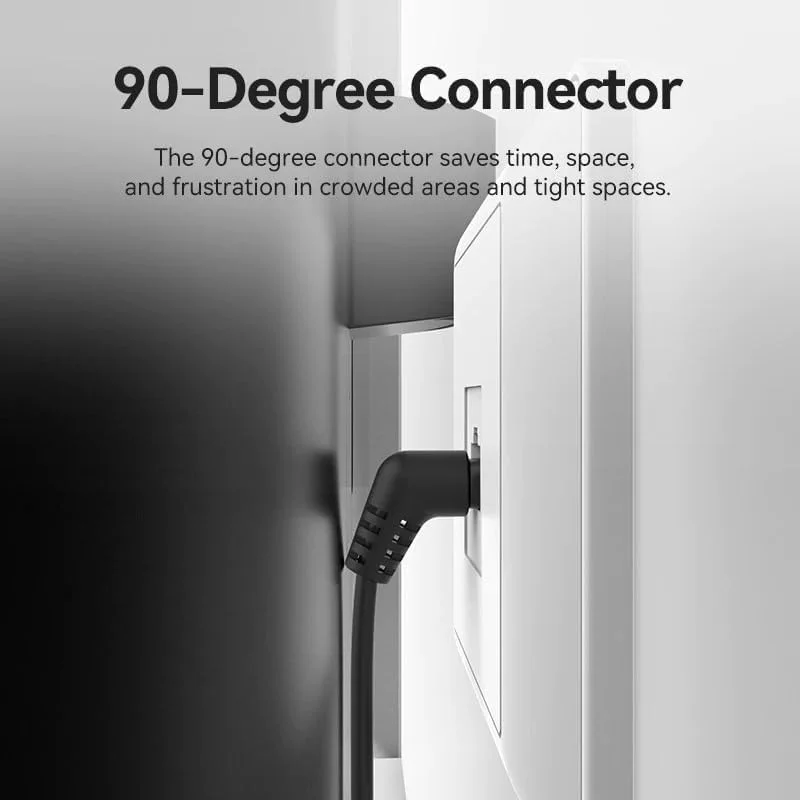 کابل شبکه VENTION Cat.6A UTP با سرعت انتقال 10 گیگابیت بر ثانیه، زاویه راست و پلاگین چرخان 360 درجه، مس بدون اکسیژن (مشکی، 1 متر)