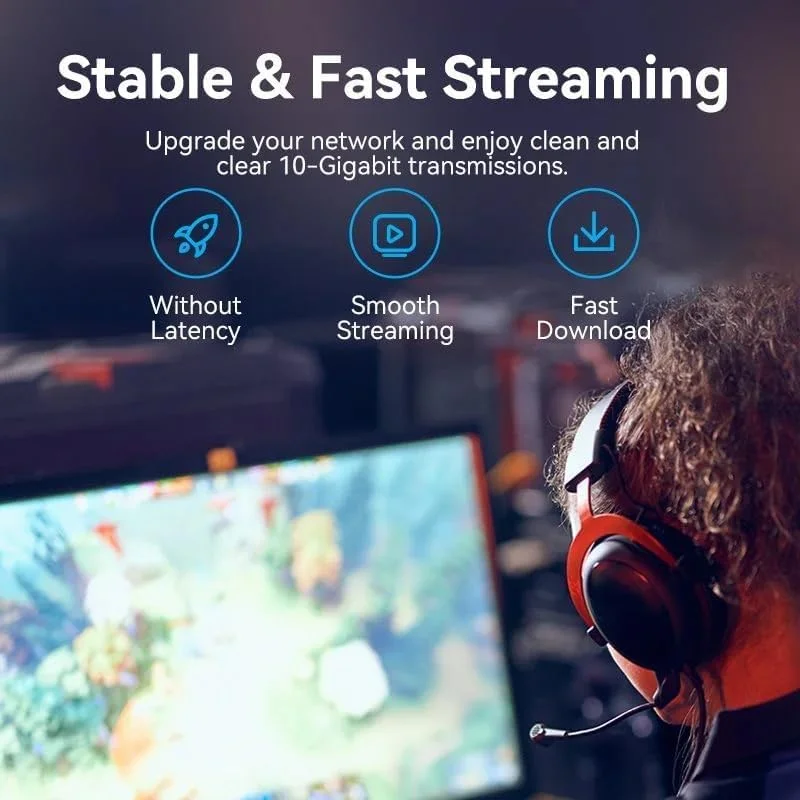 کابل شبکه VENTION Cat.6A UTP با سرعت انتقال 10 گیگابیت بر ثانیه، زاویه راست و پلاگین چرخان 360 درجه، مس بدون اکسیژن (مشکی، 1 متر)