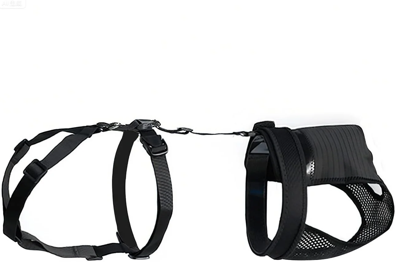 شورت فحلی سگ ماده yrenoer با طراحی هارنس - ضد لغزش، ضد جفت گیری، قابل استفاده مجدد و شستشو، لباس زیر برای محافظت تمام روز (مشکی، M)