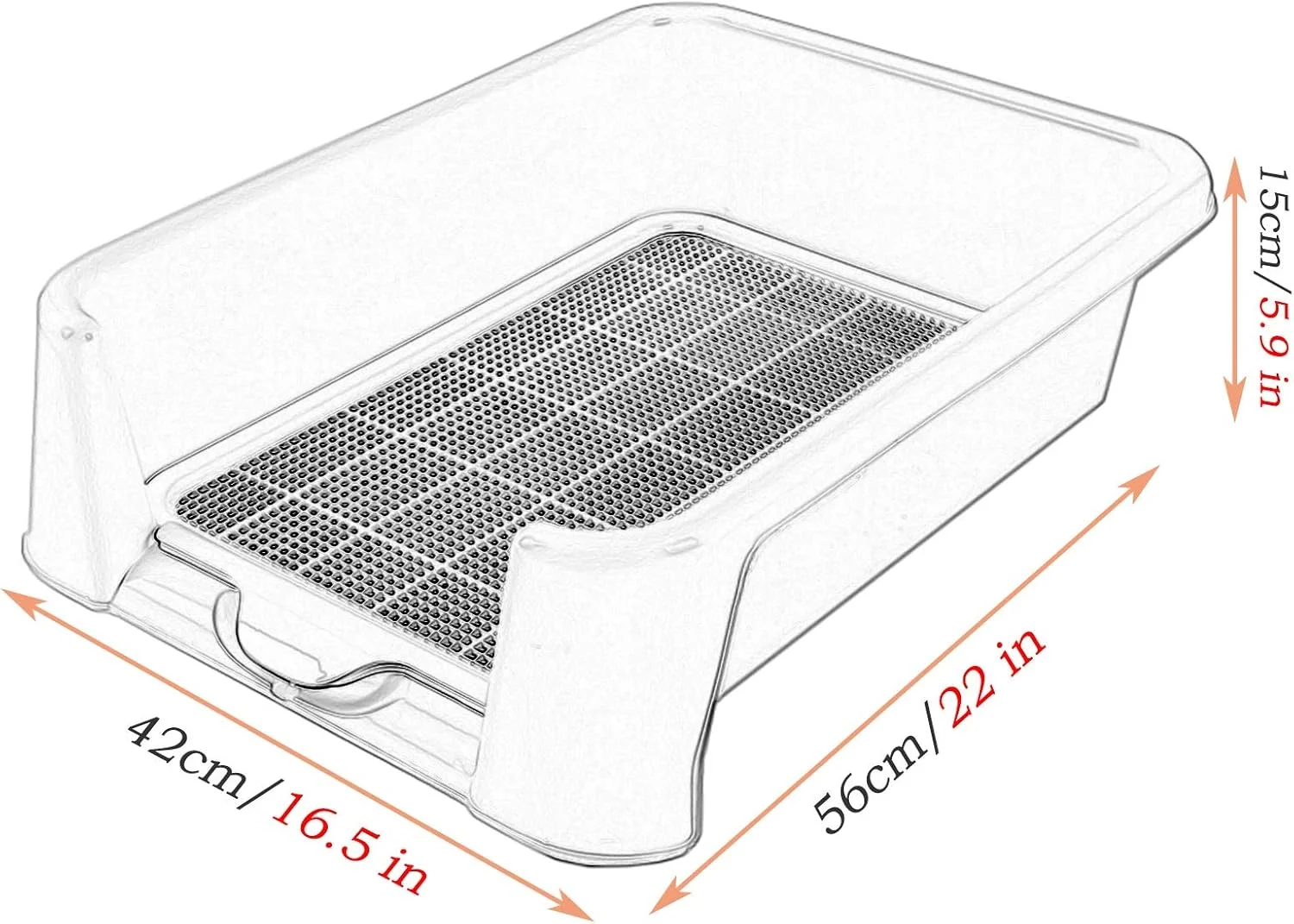 سینی آموزش توالت سگ بزرگ YXX با توری جداشدنی و نرده جانبی، نگهدارنده پد آموزش ادرار گربه و توله سگ، مناسب استفاده در داخل و خارج از خانه (رنگ: آبی، سایز: 42×56×15 سانتی متر)