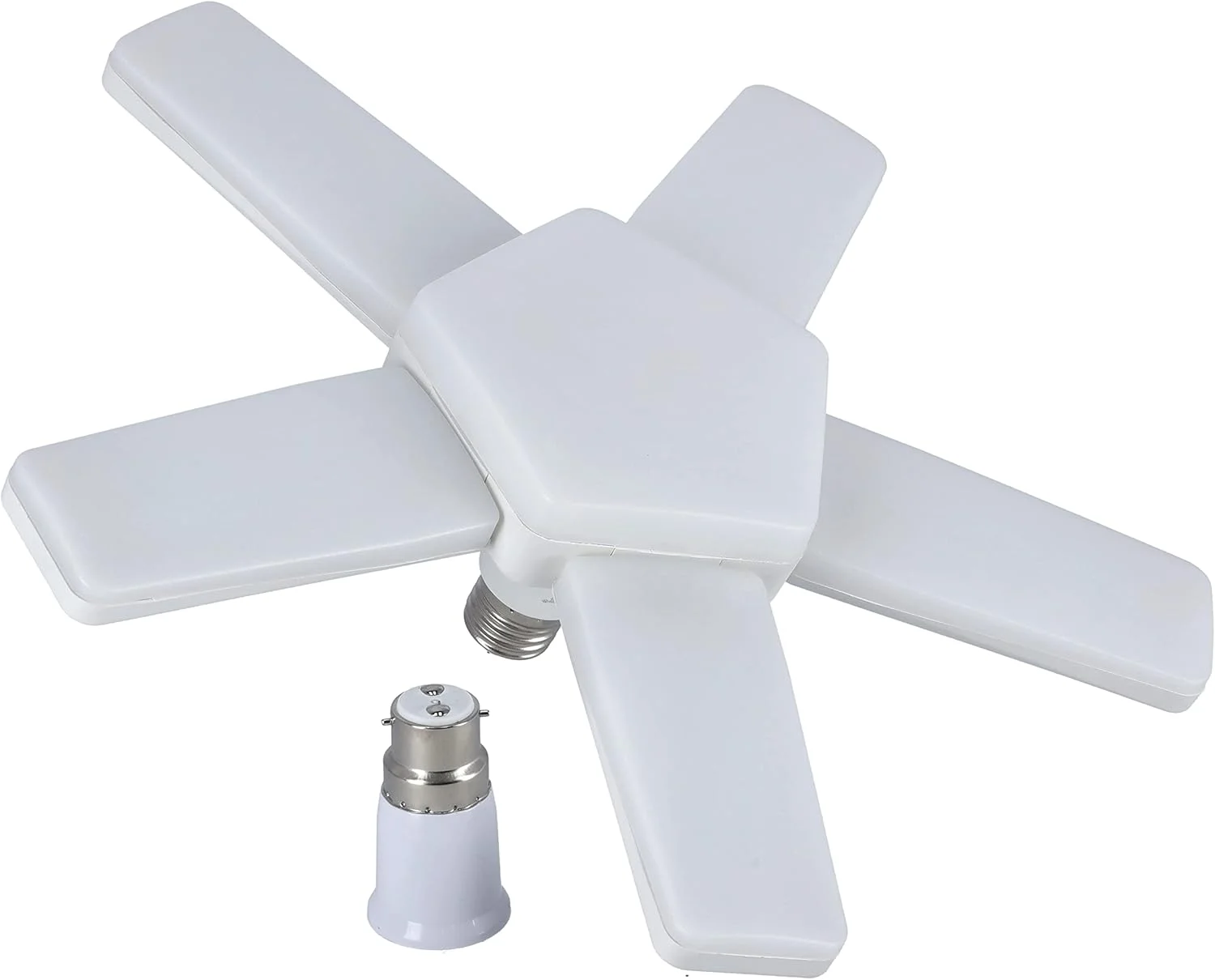 چراغ تاشو ال ای دی Geepas - چراغ سقفی 5 برگ قابل تنظیم | 40000 ساعت عمر مفید | ایده آل برای گاراژ، کارگاه، انبار، فروشگاه