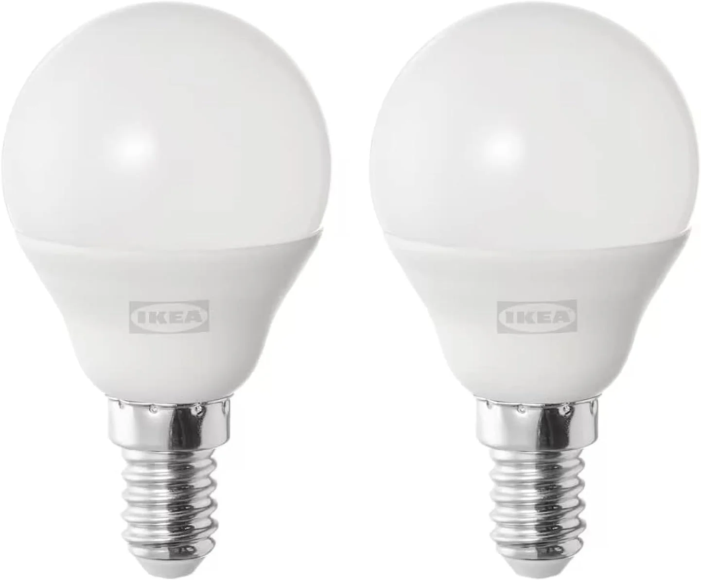 لامپ ال ای دی ایکیا مدل SOLHETTA E14 470 لومن، کروی سفید اپال 4000K بسته 2 عددی