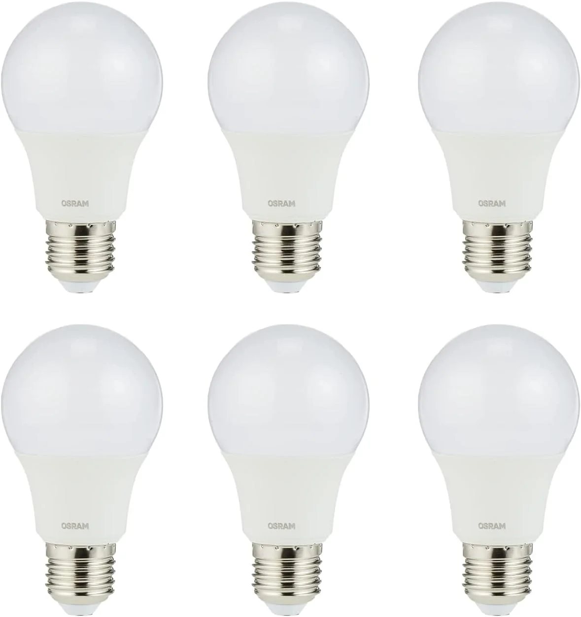 لامپ ال ای دی کلاسیک A اوسرام، مات 5.5 وات، پایه پیچی E27، سفید یخی/4000 کلوین، بسته 6 عددی