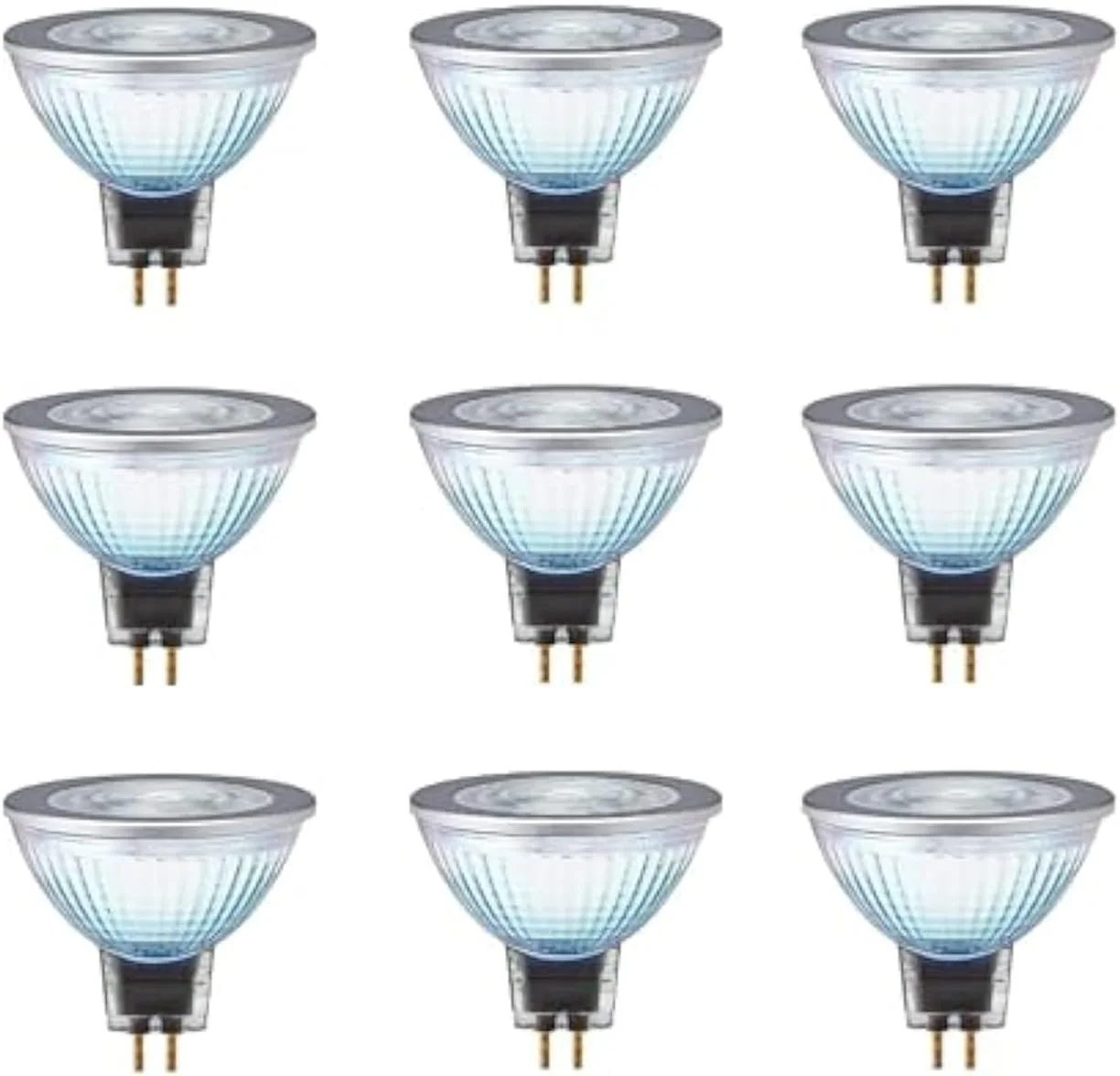 لامپ ال ای دی نقطه ای اسرام MR163536 با پایه GU5.3، لامپ بازتابنده ال ای دی، 4.5 وات/827 12 ولت 4.5 وات MR16 400 لومن، نور سفید گرم، بسته 10 عددی