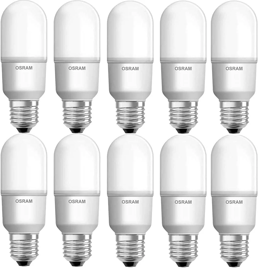 لامپ ال ای دی استیکی 12 وات اوسرام با نور سفید سرد و پایه E27، دمای رنگ 4000 کلوین - بسته 10 عددی
