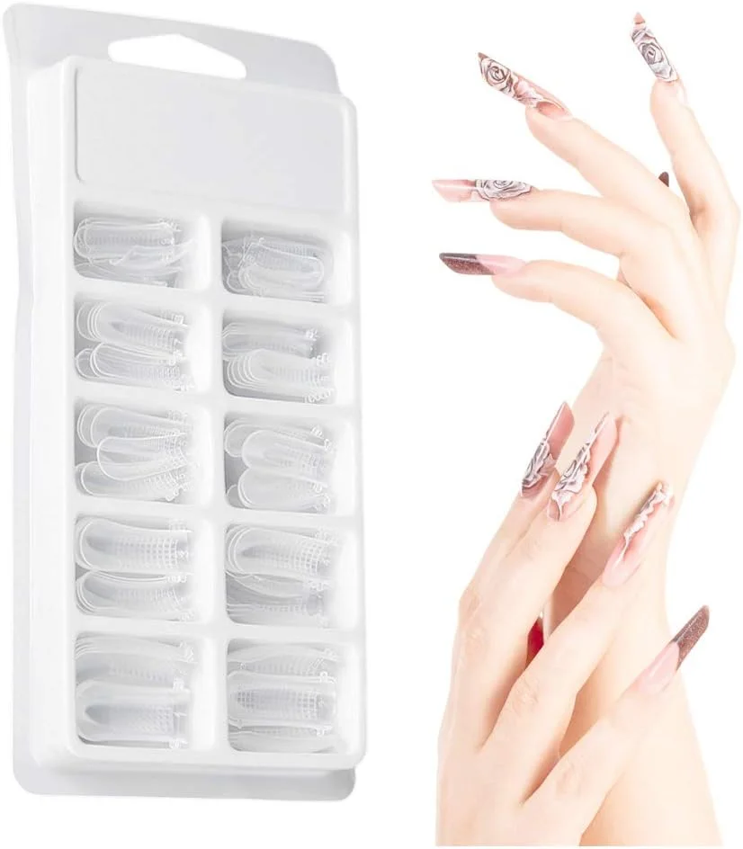 قالب ناخن شفاف، 100 عدد قالب ناخن مصنوعی، فرم های دوتایی، سیستم ناخن اکریلیک، فرم پوشش کامل، قالب ژل ساخت سریع، نوک های اکستنشن ناخن، ابزار مانیکور DIY برای سالن زیبایی و مصارف خانگی قالب ناخن شفاف، 100 عدد قالب ناخن مصنوعی، فرم های دوتایی، سیستم ناخن اکریلیک، فرم پوشش کامل، قالب ژل ساخت سریع، نوک های اکستنشن ناخن، ابزار مانیکور DIY برای سالن زیبایی و مصارف خانگی