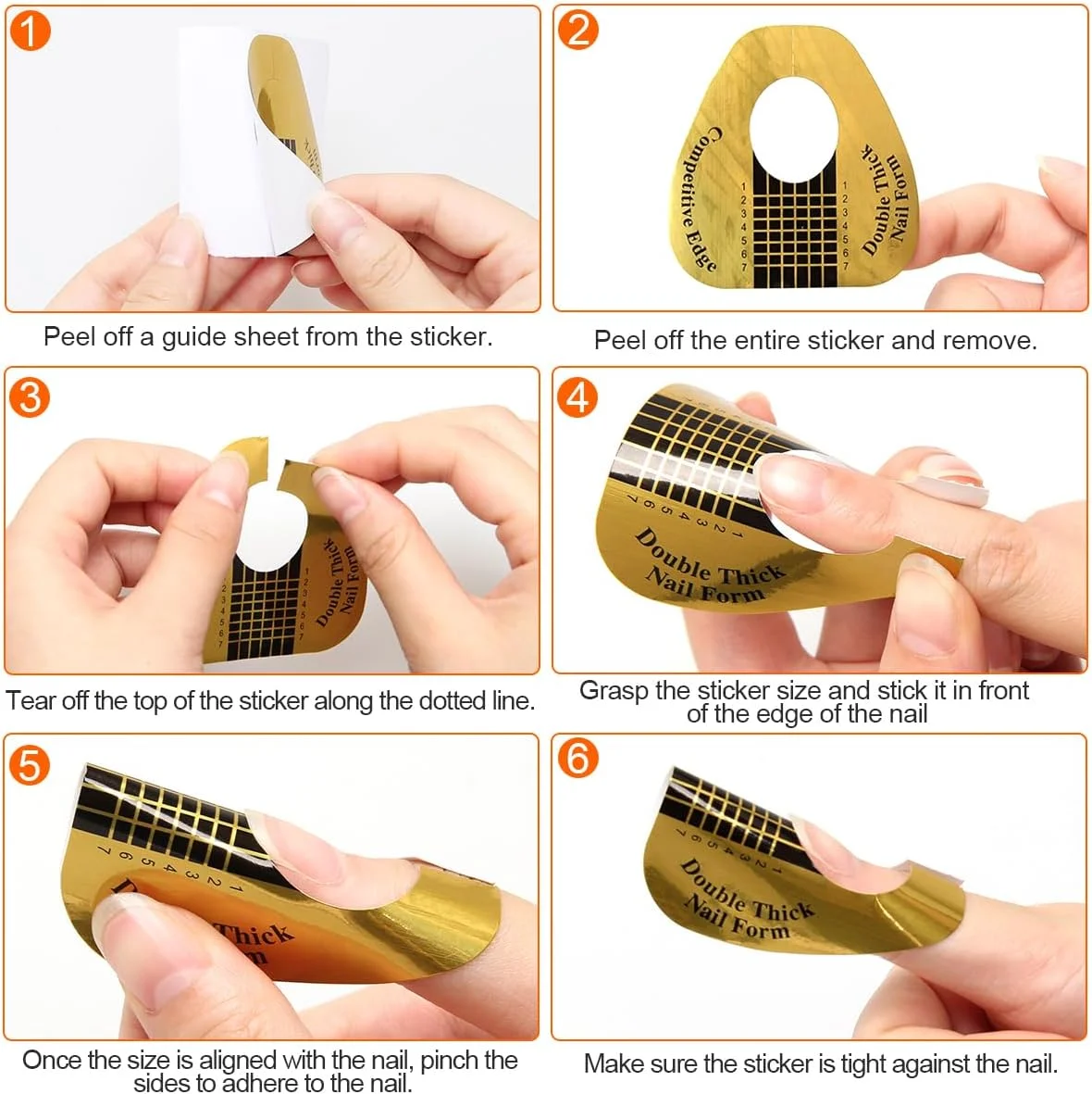 200 عدد تیپ اکستنشن ناخن طرح نعل اسبی، استیکرهای راهنمای فرم ناخن اکریلیک/ژل UV توسط Ahier 200 عدد تیپ اکستنشن ناخن طرح نعل اسبی، استیکرهای راهنمای فرم ناخن اکریلیک/ژل UV توسط Ahier