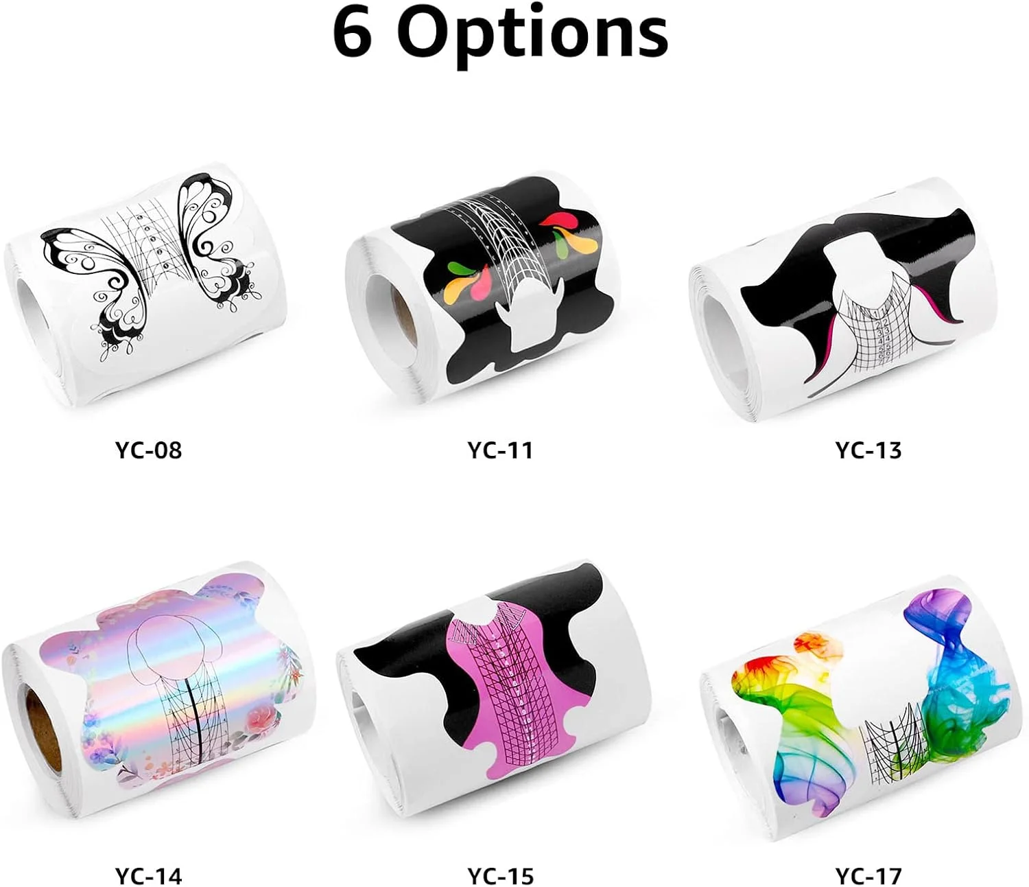 100 عدد فرم ناخن، راهنمای نوک ناخن، استیکر، چسب ضد گرد و غبار، کاغذ فرم اکستنشن ناخن، ابزار ناخن