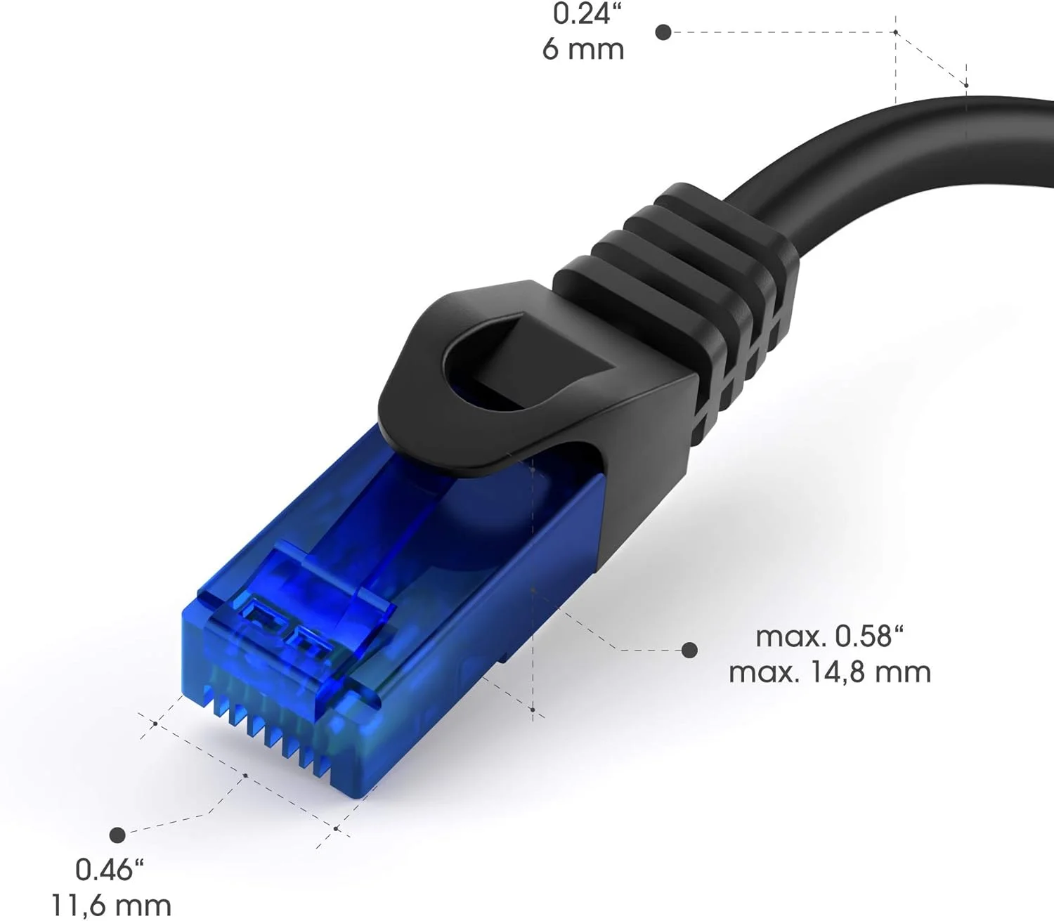 کابل شبکه KabelDirekt – انتقال سرعت 10 گیگابیت بر ثانیه و اینترنت فیبر نوری – کابل اترنت و LAN – 0.3 متر، موجود در اندازه‌های 0.25-30 متر – برای شبکه‌های گیگابیتی، روترها/مودم‌ها، RJ45 (مشکی/آبی)