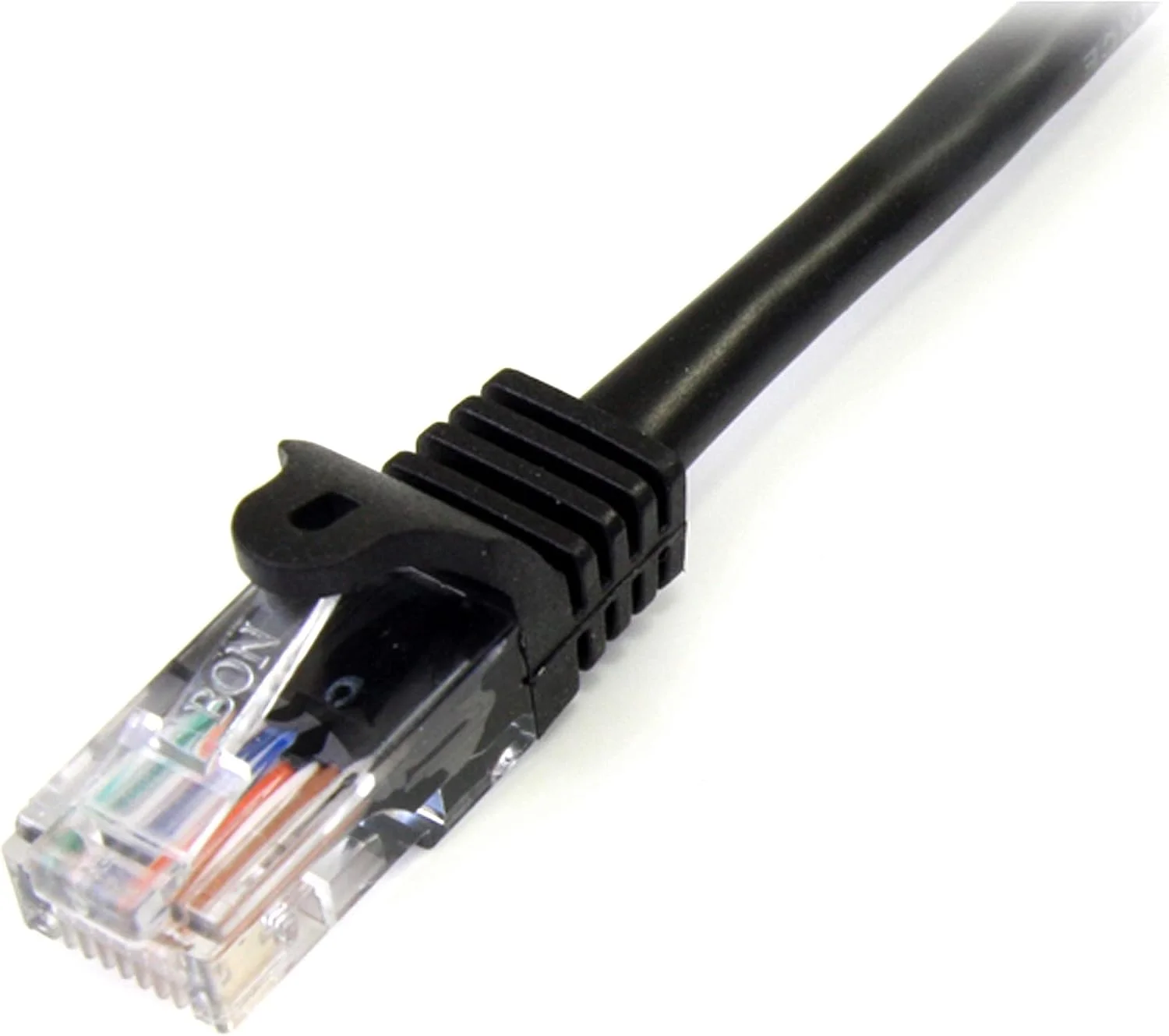 کابل پچ 2 متری مشکی Cat5e بدون گیر StarTech.com RJ45 UTP - کابل پچ 2 متری - کابل پچ اترنت - کابل Cat 5e RJ45 نر به نر (45PAT2MBK)