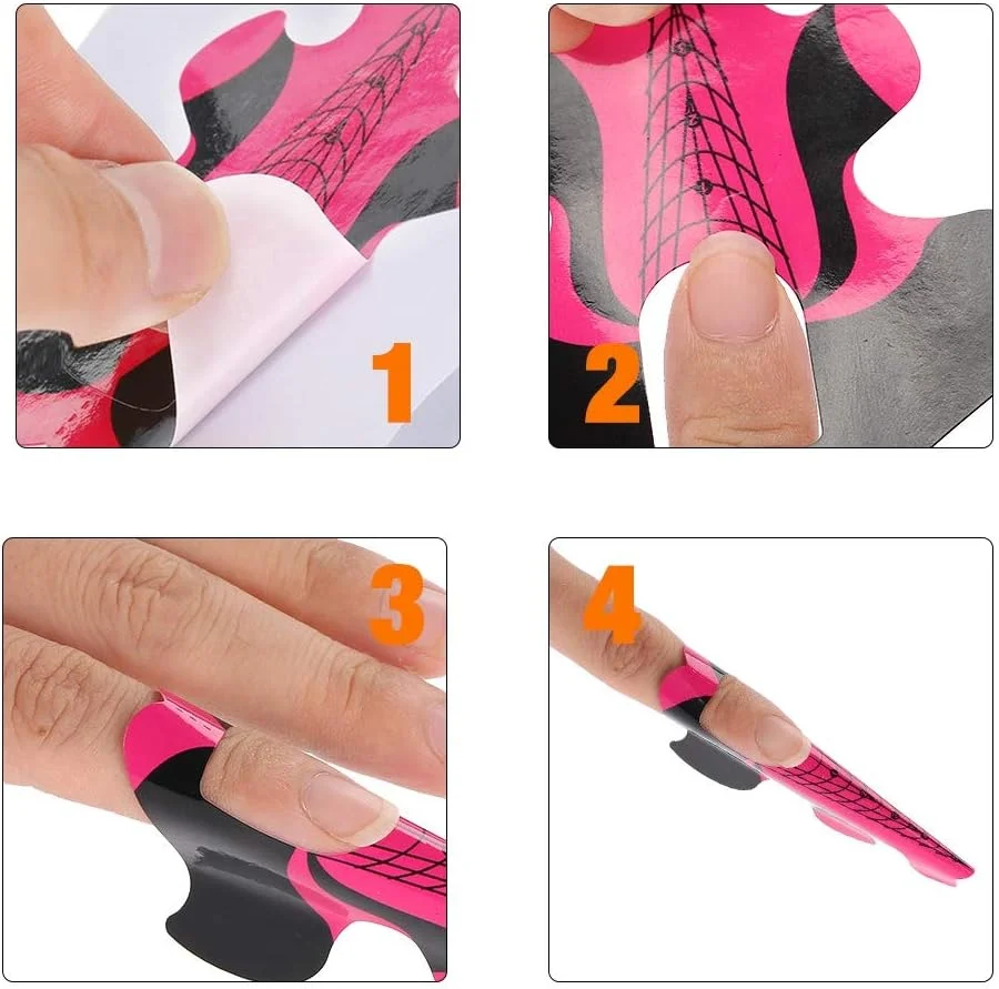 100 عدد فرم ناخن برای اکستنشن ناخن، سینی کاغذی ژل پولیش UV، ابزار جانبی مانیکور طراحی ناخن 100 عدد فرم ناخن برای اکستنشن ناخن، سینی کاغذی ژل پولیش UV، ابزار جانبی مانیکور طراحی ناخن