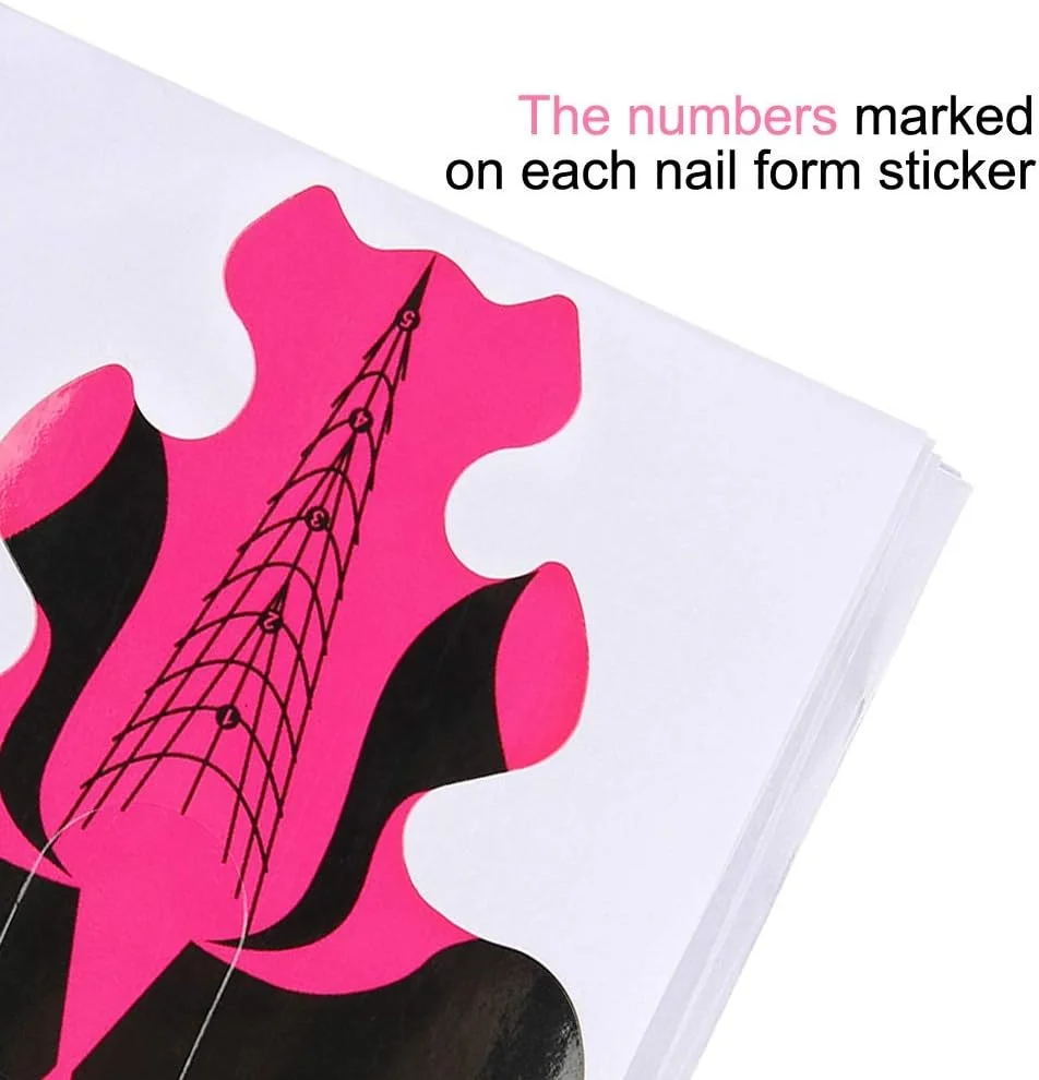 100 عدد فرم ناخن برای اکستنشن ناخن، ژل بیلدر UV، سینی کاغذی، لوازم جانبی طراحی ناخن 100 عدد فرم ناخن برای اکستنشن ناخن، ژل بیلدر UV، سینی کاغذی، لوازم جانبی طراحی ناخن