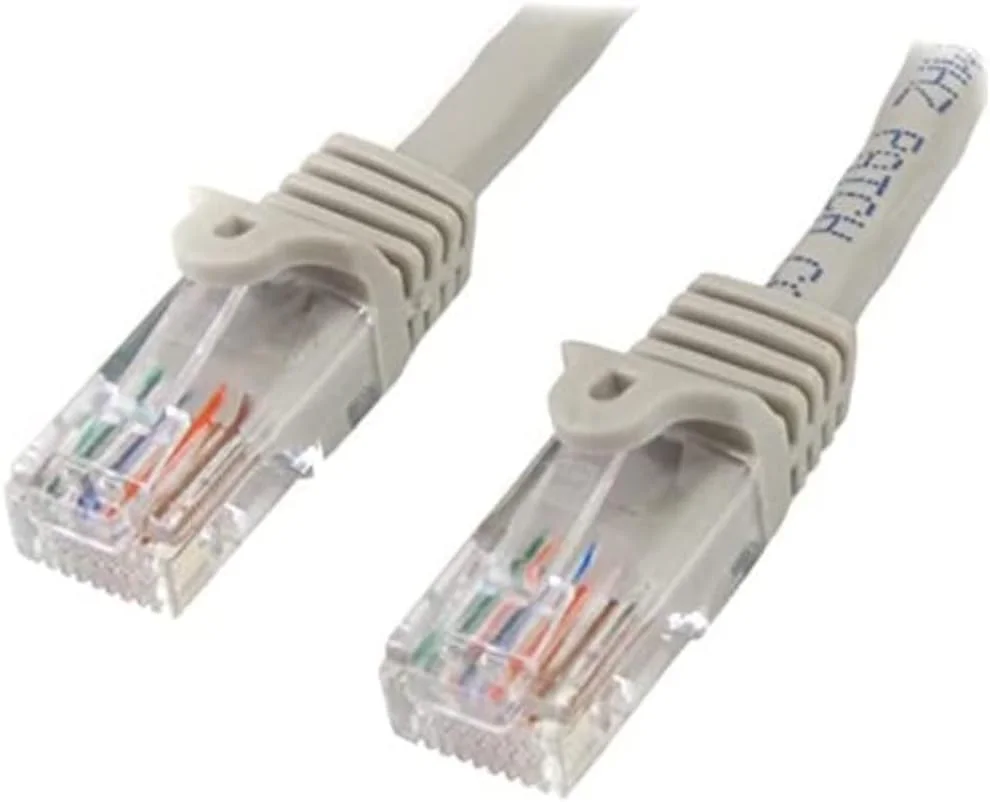 کابل پچ 2 متری Cat5e RJ45 UTP بدون گیر StarTech.com - کابل پچ 2 متری - کابل پچ اترنت - کابل Cat 5e RJ45 نر به نر (45PAT2MGR)، خاکستری