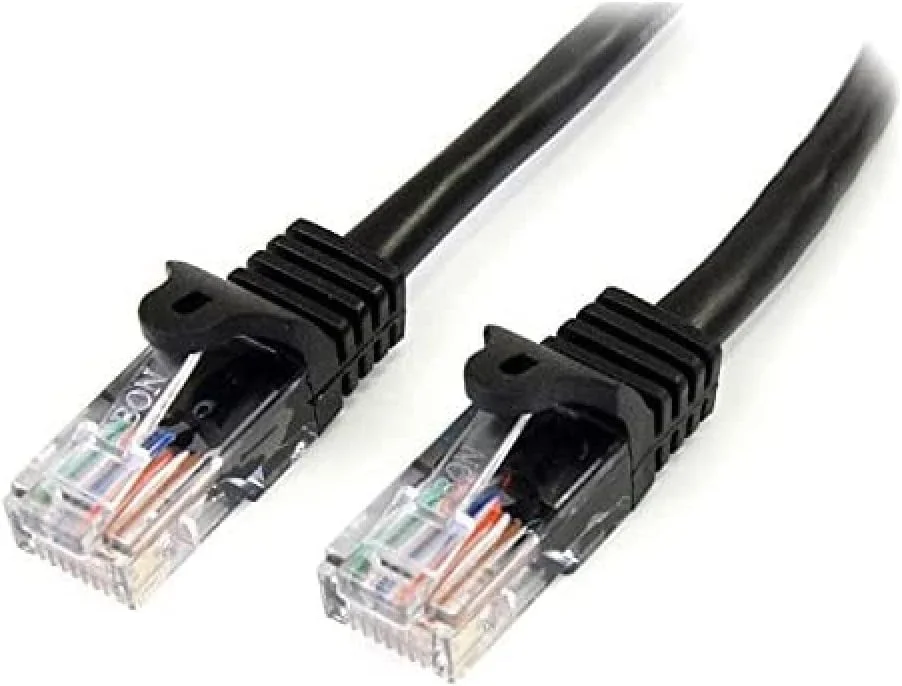کابل شبکه پچ کورد 5 متری Cat5e RJ45 UTP بدون گیر StarTech.com - کابل پچ 5 متری - کابل پچ اترنت - کابل Cat 5e RJ45 نر به نر (45PAT5MBK)