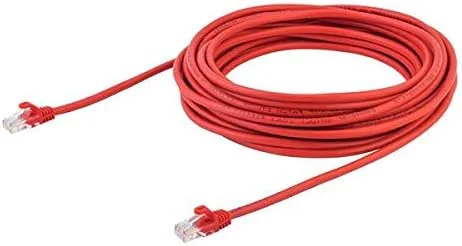 کابل شبکه 10 متری Cat5e قرمز StarTech.com با کانکتورهای RJ45 بدون گیر - کابل اترنت بلند - کابل 10 متری Cat 5e UTP (45PAT10MRD)