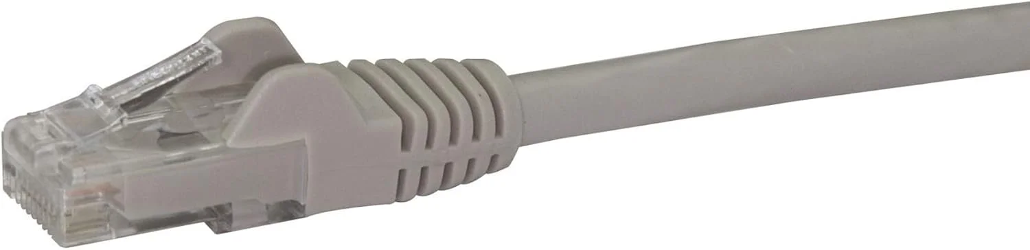 کابل اترنت CAT6 استار تک، 7.5 متری - سیم اترنت گیگابیتی CAT 6 خاکستری - 650 مگاهرتز 100 وات PoE RJ45 UTP شبکه / پچ کورد بدون گیر با محافظ