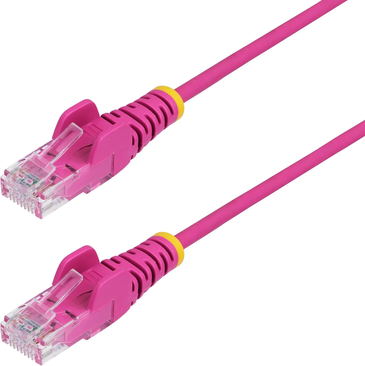 کابل شبکه اترنت CAT6 باریک 2 متری صورتی StarTech.com، RJ45 بدون گیر، LSZH، سیم مسی خالص 28AWG