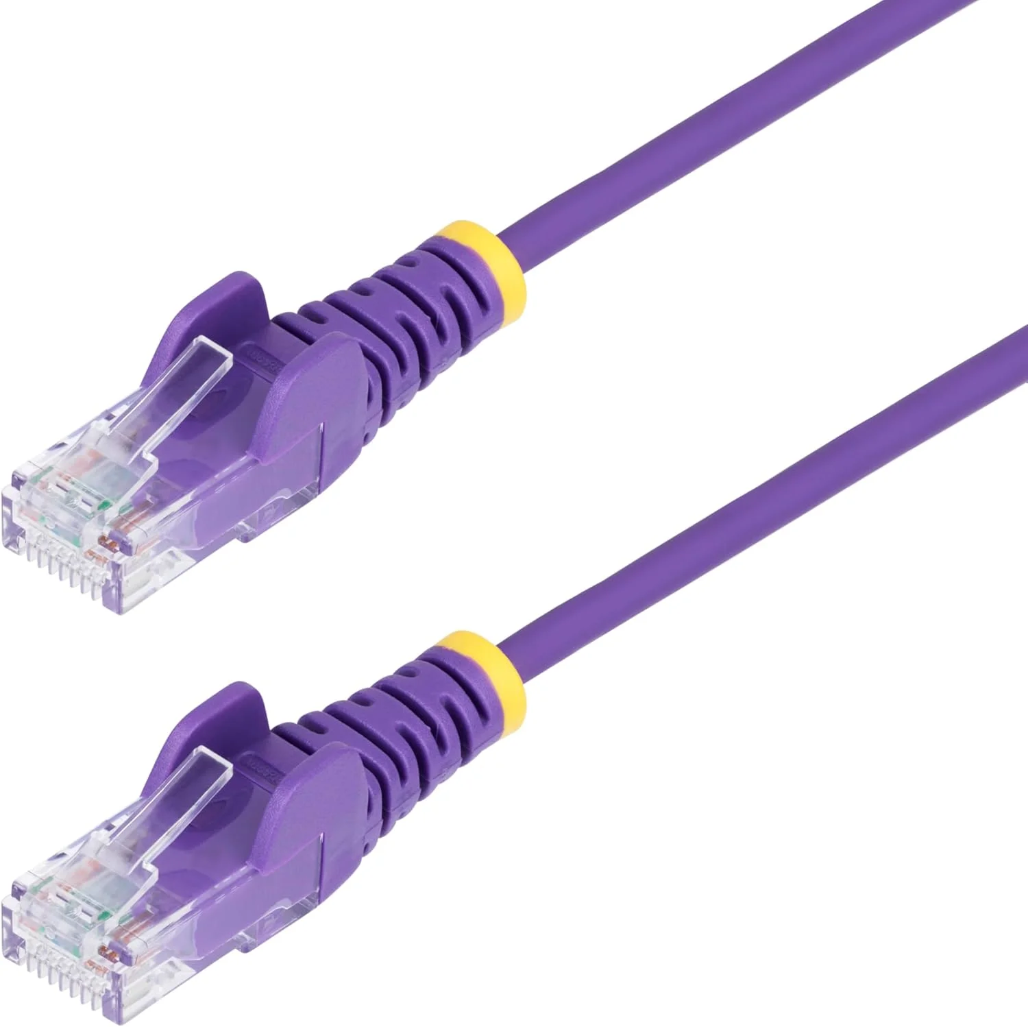 کابل اترنت باریک CAT6 استار تک، 15 متری، بنفش، RJ45 بدون گیر، LSZH، مس خالص 28AWG، کابل/سیم پچ شبکه باریک