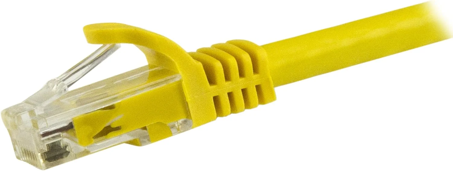 کابل اترنت CAT6 استار تک 7.5 متری - سیم اترنت گیگابیتی CAT 6 زرد - 650 مگاهرتز 100 وات PoE RJ45 UTP شبکه/سیم پچ بدون گیر با محافظ کشش Fluke d/سیم کشی دارای گواهینامه UL/TIA (N6PATC750CMYL)