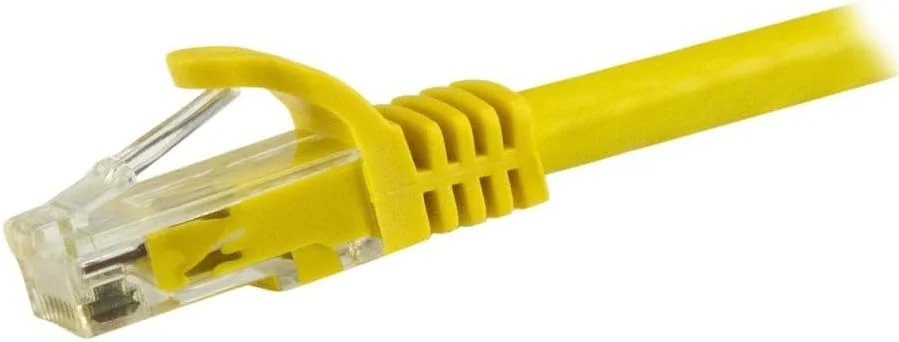 کابل اترنت CAT6 استار تک 7.5 متری - سیم اترنت گیگابیتی CAT 6 زرد - 650 مگاهرتز 100 وات PoE RJ45 UTP شبکه/سیم پچ بدون گیر با محافظ کشش Fluke d/سیم کشی دارای گواهینامه UL/TIA (N6PATC750CMYL)