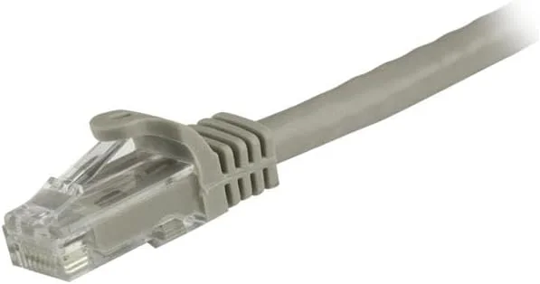 کابل اترنت CAT6 استار تک، 1.5 متری - سیم اترنت گیگابیتی CAT 6 خاکستری - 650 مگاهرتز 100 وات PoE RJ45 UTP شبکه/کابل پچ بدون گیر با محافظ فشار، سیم کشی دارای گواهینامه UL/TIA (N6PATC150CMGR)