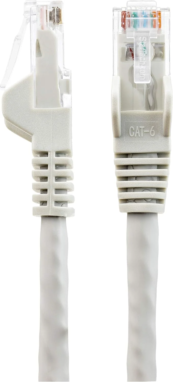 کابل اترنت CAT6 استار تک دات کام به طول 15 متر (50 فوت) - LSZH (هالوژن صفر دود کم) - 10 گیگابیتی 650 مگاهرتز 100 وات PoE RJ45 UTP پچ کورد شبکه بدون گیر با محافظ فشار - خاکستری CAT 6، دارای تاییدیه ETL (N6LPATCH50GR)