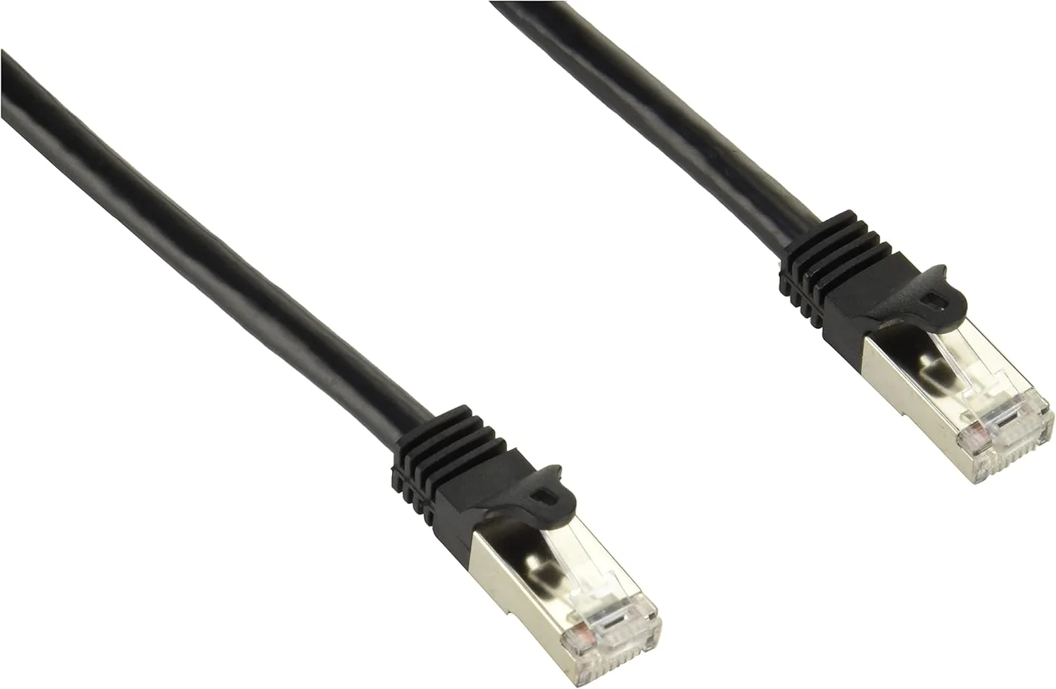 کابل پچ 0.5 متری Cat6 شیلددار (SFTP) استار تک، کابل شبکه گیگابیتی بدون گیر، کابل اتصال اترنت Cat 6 مشکی