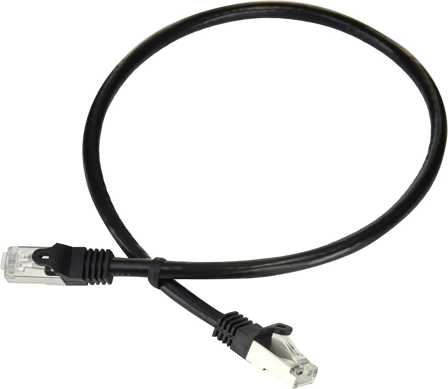 کابل پچ 0.5 متری Cat6 شیلددار (SFTP) استار تک، کابل شبکه گیگابیتی بدون گیر، کابل اتصال اترنت Cat 6 مشکی