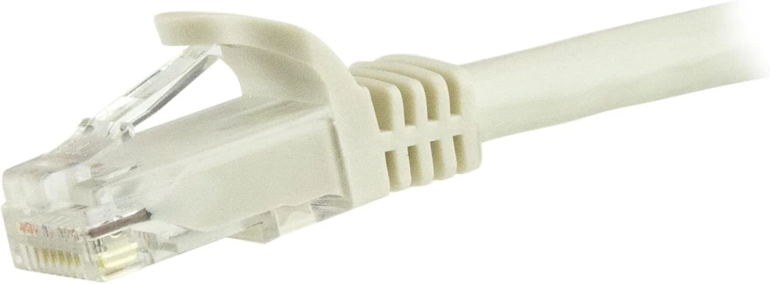کابل اترنت CAT6 استار تک 7.5 متری - سیم CAT 6 GbE سفید - 650 مگاهرتز 100W PoE++ RJ45 UTP دسته 6 کابل شبکه/پچ کورد بدون گیر با محافظ کشش تست شده با Fluke دارای گواهینامه UL/TIA (N6PATC750CMWH)
