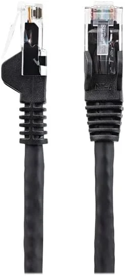 کابل اترنت 2 متری CAT6 StarTech.com - LSZH (هالوژن صفر دود کم) - 10 گیگابیتی 650 مگاهرتز 100 وات PoE RJ45 UTP کابل پچ شبکه بدون گیر با محافظ فشار - مشکی، CAT 6، تایید شده ETL (N6LPATCH2MBK)