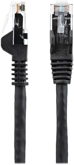 کابل اترنت 2 متری CAT6 StarTech.com - LSZH (هالوژن صفر دود کم) - 10 گیگابیتی 650 مگاهرتز 100 وات PoE RJ45 UTP کابل پچ شبکه بدون گیر با محافظ فشار - مشکی، CAT 6، تایید شده ETL (N6LPATCH2MBK)