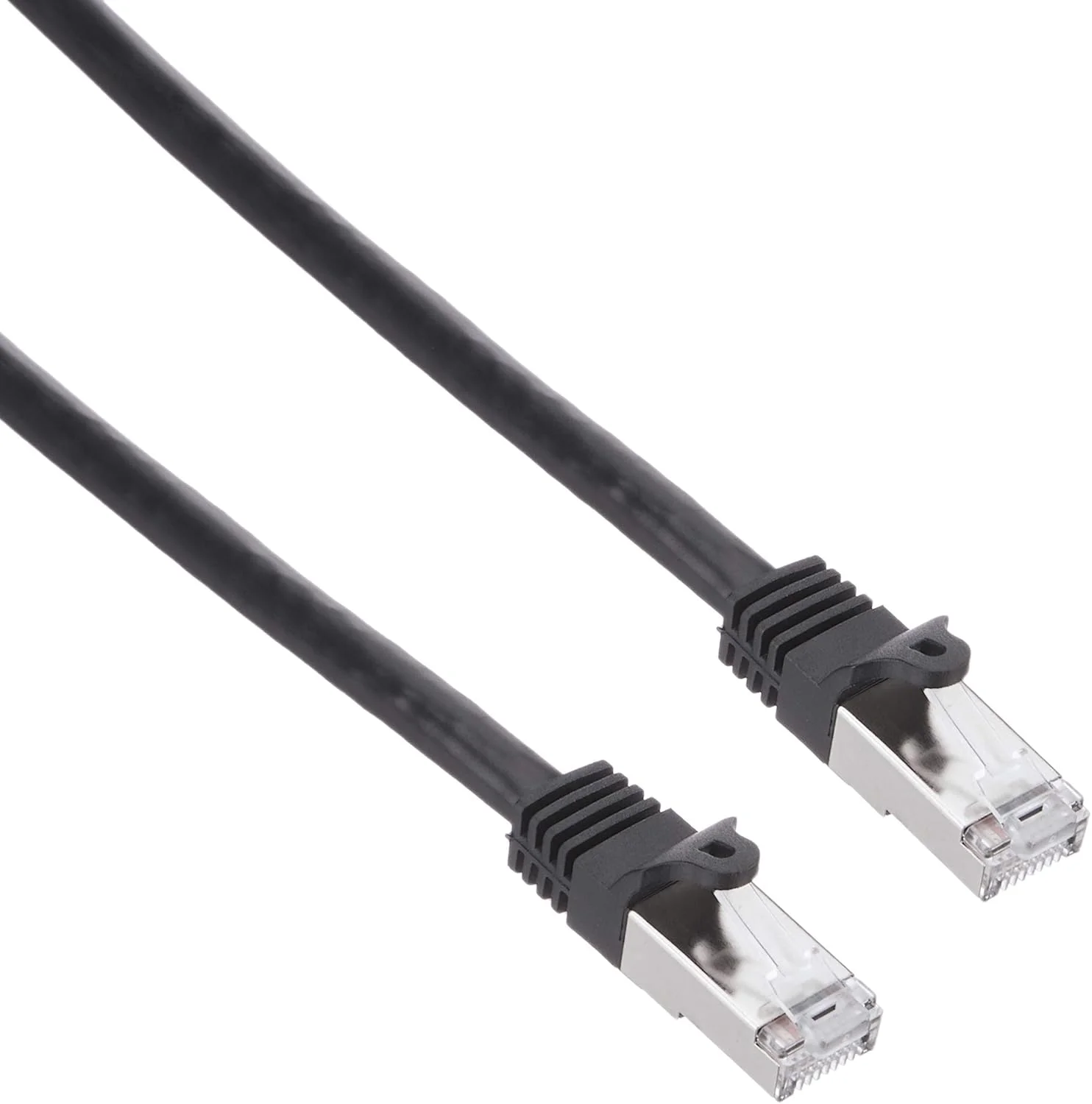 کابل پچ 1 متری Cat6 StarTech.com مدل N6SPAT1MBK، شیلددار (SFTP)، کابل پچ شبکه گیگابیتی بدون گیر، کابل اتصال اترنت Cat 6 مشکی