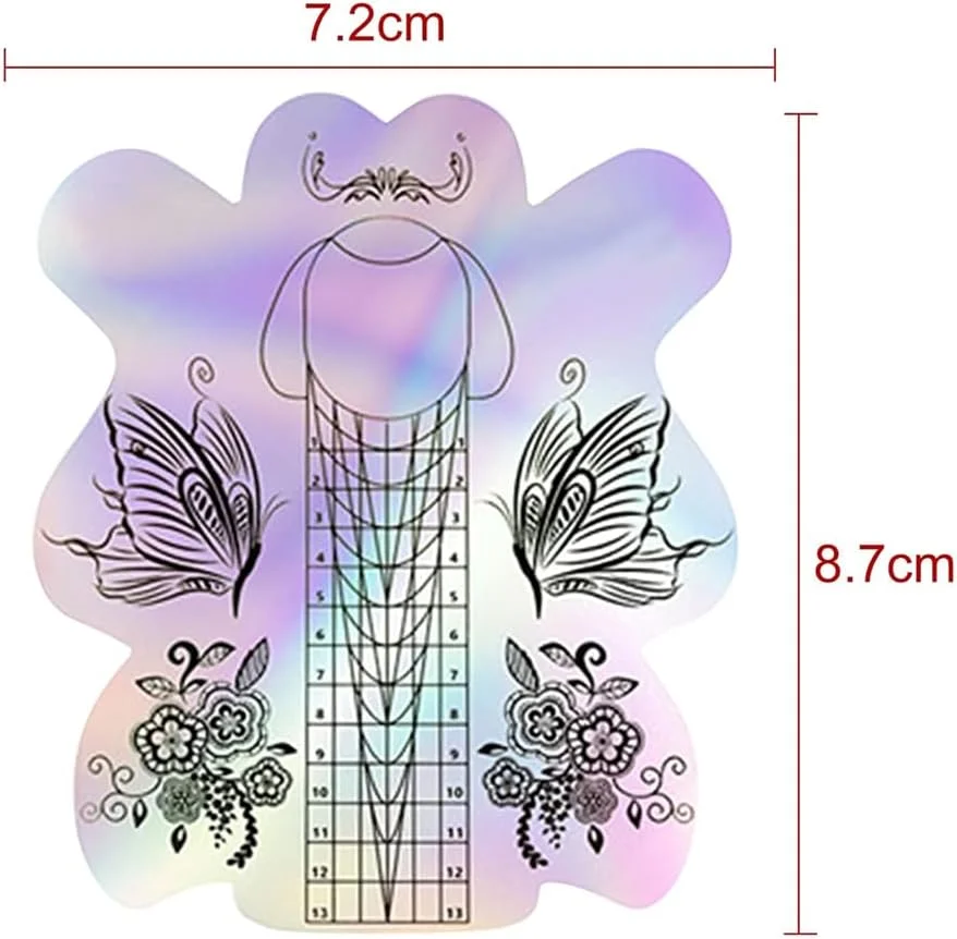 قالب ناخن Azonee برای ناخن های اکریلیک، 100 عدد قالب ناخن پلی ژل پروانه ای برای اکستنشن ناخن های ژل UV اکریلیک، برچسب راهنمای فرم هنر ناخن اکستنشن ناخن اکریلیک خود چسب، DIY ناخن قالب ناخن Azonee برای ناخن های اکریلیک، 100 عدد قالب ناخن پلی ژل پروانه ای برای اکستنشن ناخن های ژل UV اکریلیک، برچسب راهنمای فرم هنر ناخن اکستنشن ناخن اکریلیک خود چسب، DIY ناخن